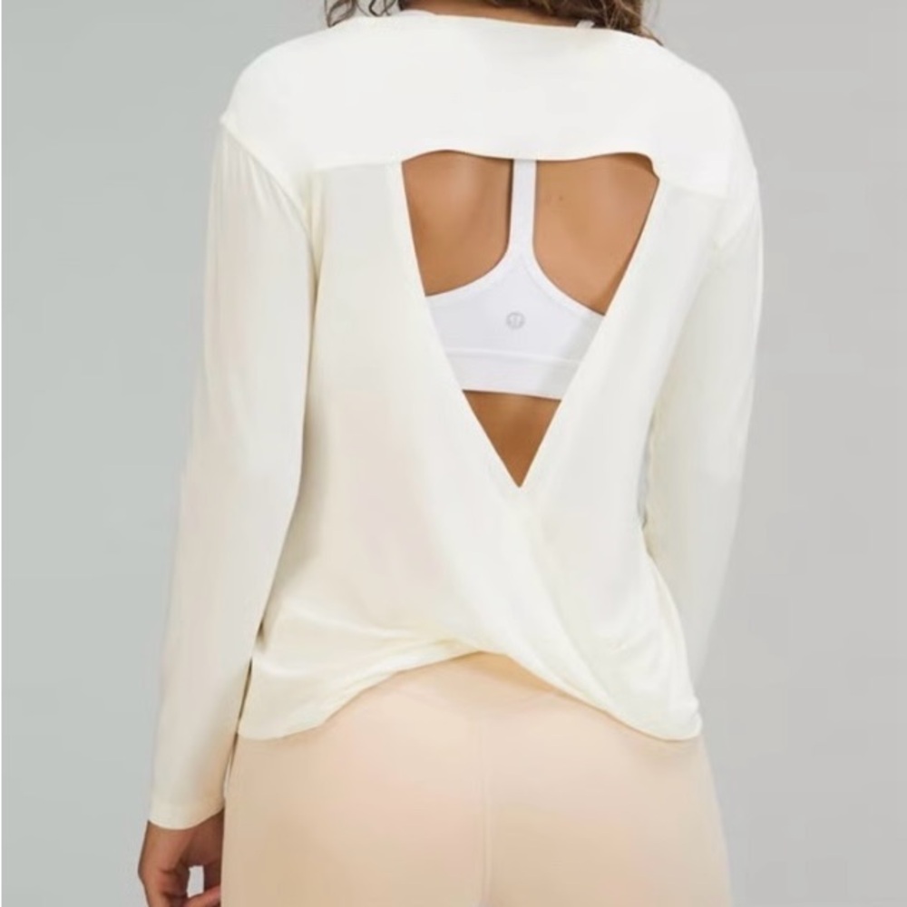 Lululemon Open Back Modal Blend Long Sleeve Top size 8